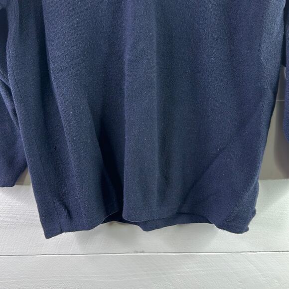 BANANA REPUBLIC Dark Navy Blue V Neck 3/4 Sleeve Merino Wool Sweater Top Size XS - Picture 6 of 11